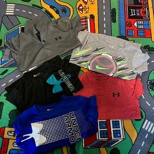 Boys Size 6 Athletic Shirt Bundle (Nike and Under Armour)